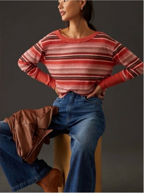 Pilcro Tops - Anthropologie Pilcro Heritage Pullover Boxy Striped Blouse Size S (oversized)